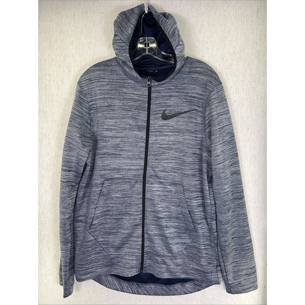 Nike Men's Spotlight‎ Basketball Hoodie Size Medium Full Zip Heather Blue